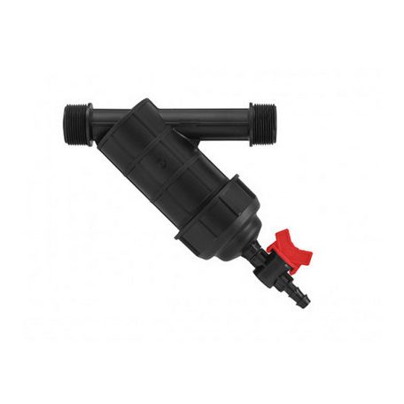 Műanyag acélhálós szűrő leeresztőcsappal 5/4" 120mesh
