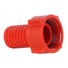Műanyag tömlővég 3/4"-1/2" piros