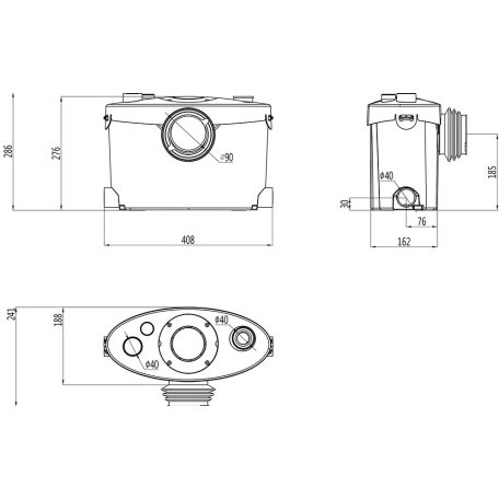 Sanipump Optimum2 CWC+3 darálós WC
