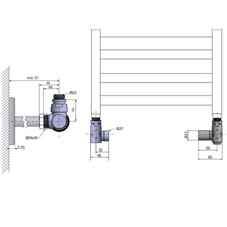 SAPHO Corner kombi radiátor szelep jobbos króm CP330S (A készlet erejéig!)