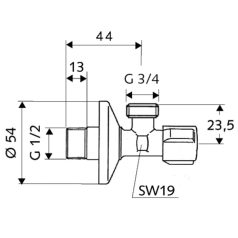 Schell Comfort mosógép csap 1/2"-3/4" 33000699