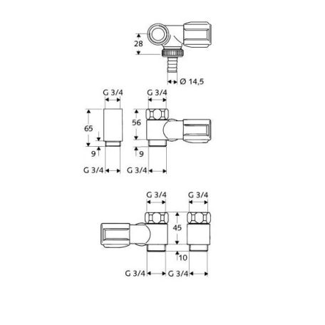 Schell Comfort mosógép csap fali 1/2"-3/4" 33440699