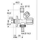 Schell Comfort sarokszelep kombinált 1/2"-3/8"-3/4" 35510699