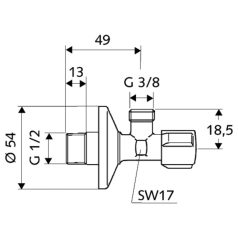 Schell Comfort sarokszelep 1/2"-3/8" 52120699