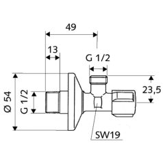 Schell Comfort sarokszelep 1/2"-1/2" 52170699