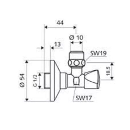 Schell Sanland sarokszelep 1/2"-3/8" 970350000