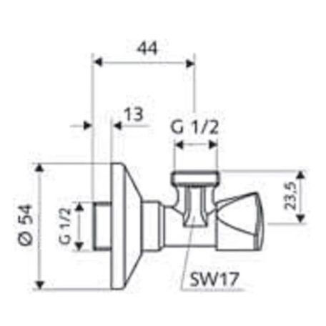 Schell Sanland sarokszelep 1/2"-1/2" 970370000