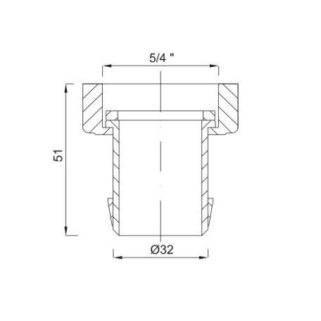 Styron 515-2 Szifontoldó csőcsonk 5/4" D32