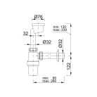 Styron 535-32 Piszoár szifon excenteres alsókifolyású D32