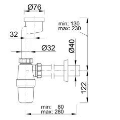 Styron 535-40 Piszoár szifon alsókifolyású D40