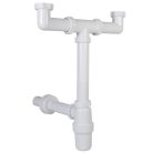 Styron 539-2 búra mosogatószifon 2 medencés leeresztőszelep nélkül 6/4" D40