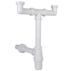   Styron 539-2 búra mosogatószifon 2 medencés leeresztőszelep nélkül 6/4" D40