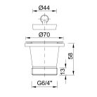 Styron 543-M Leeresztőszelep gumidugós magasított 6/4" M6x40mm-es csavarral