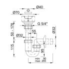 Styron 638-32-1 Csőszifon leeresztőszeleppel 5/4" D32