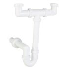 Styron 639-2 csőszifon mosogatóhoz 2 medencés leeresztőszelep nélkül 6/4" D40