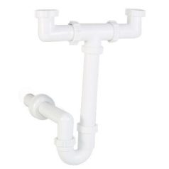   Styron 639-2 csőszifon mosogatóhoz 2 medencés leeresztőszelep nélkül 6/4" D40