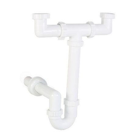 Styron 639-2 csőszifon mosogatóhoz 2 medencés leeresztőszelep nélkül 6/4" D40