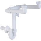 Styron 642 helytakarékos csőszifon kétmedencés mosógépcsatlakozóval leeresztőszelep nélkül 6/4" D40
