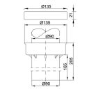 Styron 745-6 Falsík alatti tartályhoz wc bekötő egyenes D90 220mm