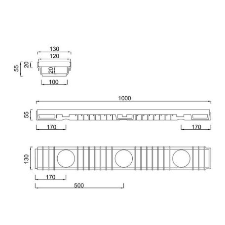 Styron 904-E kültéri folyóka alacsony 1 méteres acél fedráccsal