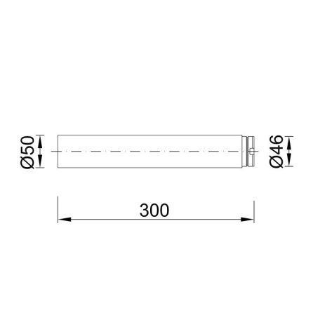 Styron wc öblítőcső hosszabbító 50/40 függőleges