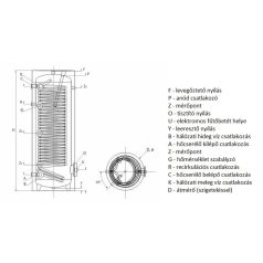   Sunsystem SWP NL  500 indirekt tároló 500liter 1 extra méretű hőcserélővel 4,6m2, hőszivattyúhoz 230303SWPNL500