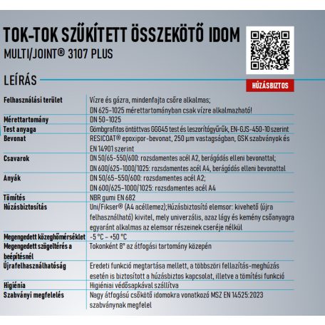Waga Multi/Joint 3107 DN450/400 (450-482mm) / (392-433mm) TOK-TOK szűkítő idom