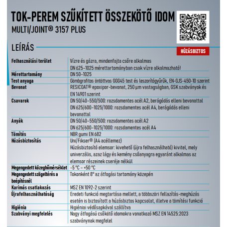 Waga Multi/Joint 3157 DN200/150 (192-232mm) TOK-PEREM (PN16) szűkített idom