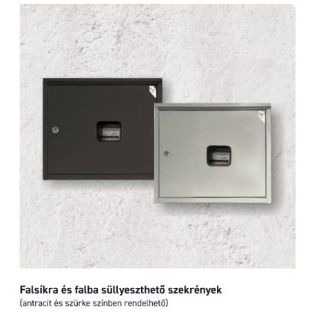 WEBA Gázóraszekrény síktetős lemez, szürke 06-25-0575-13